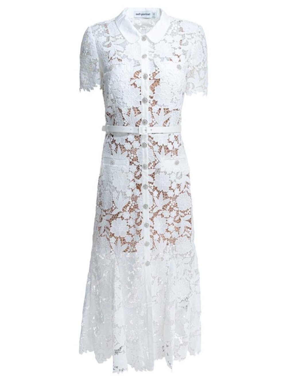 Self Portrait Embroidery Midi Dress Tag Size 12 Women